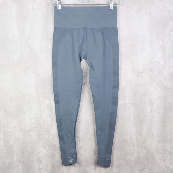 Set Active Leggings Womens Size Medium Gray Blue Sculptflex Seamless Mid-Rise - Picture 5 of 7